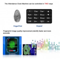 Time Recorder Clocking In Clock Machine Attendance Check Fingerprint+ Password